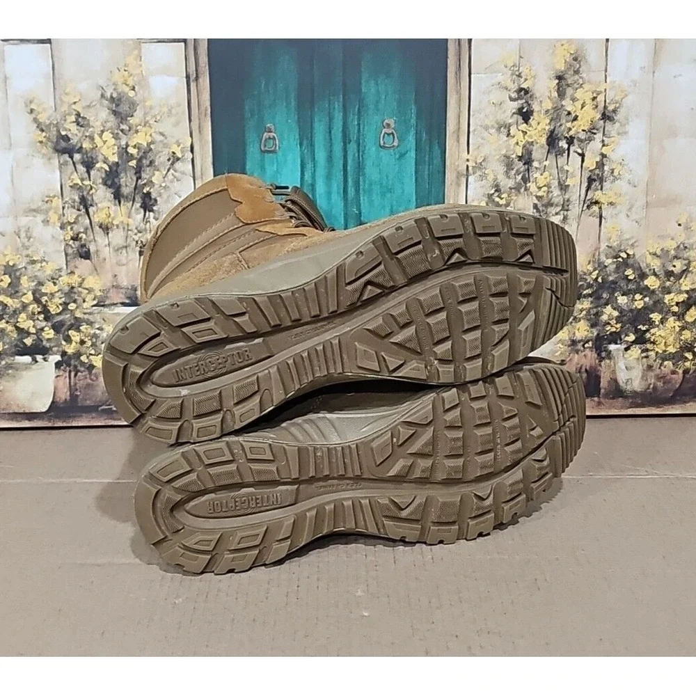 Interceptor Combat Boots Suede Mens 12 Tan Brown Coyote Tactical Hiking Adult